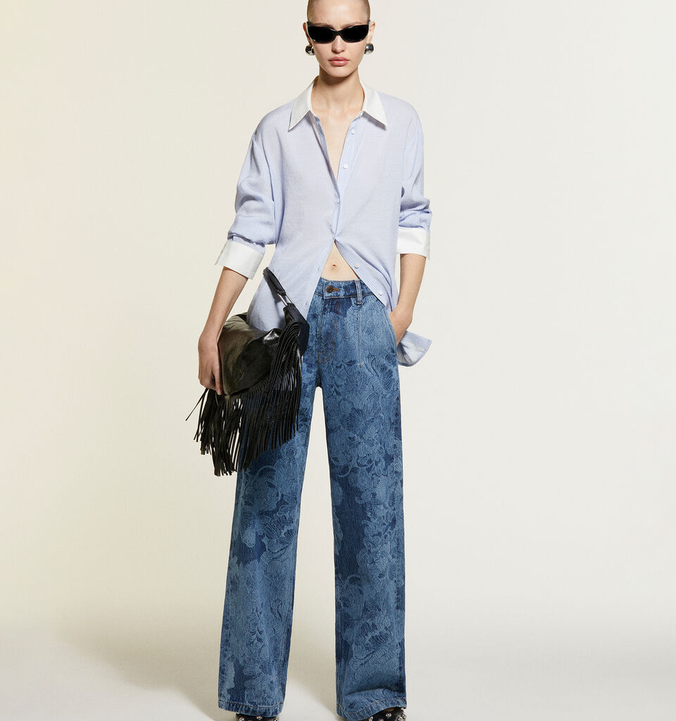 Light blue striped comfort fit shirt - women's shirts - Light Blue | Sisley image number 7